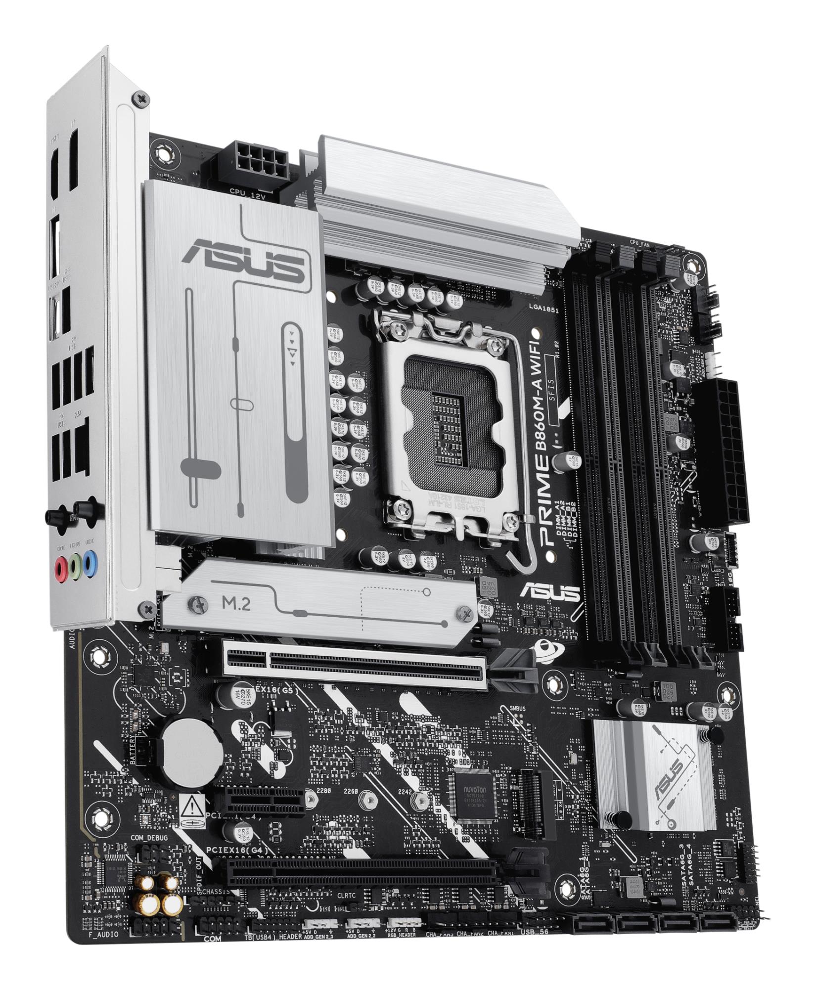 fb07fff3-aa02-4bab-829f-ecfc7416ab57 Mainboard ASUS Intel B860 Express LGA1851 Micro-ATX Memory DDR5 Memory slots 4 1xPCI-Express 4.0 1x 1xPCI-Express 4.0 16x 1xPCI-Express 5.0 16x 2xM.2 1xHDMI 1xDisplayPort 7xUSB 2.0 1xUSB-C 1xUSB-C w/Thunderbolt 1xOptical S/PDIF 1xRJ45 3xAudio port PRIMEB860M-AWIFI