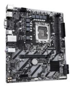 Motininė plokštė GIGABYTE H810M S2H, viršutinė perspektyva su atminties slotais