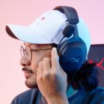Ausinės HyperX CloudX Stinger 2 juodos spalvos, šoninis vaizdas su mikrofonu