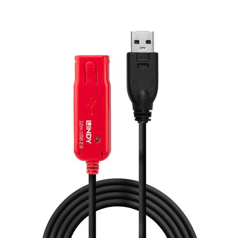 USB 2.0 aktyvus prailginimo laidas, 12m, Lindy