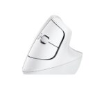 Vertikalus belaidis USB optinis pelė Logitech su balta apdaila