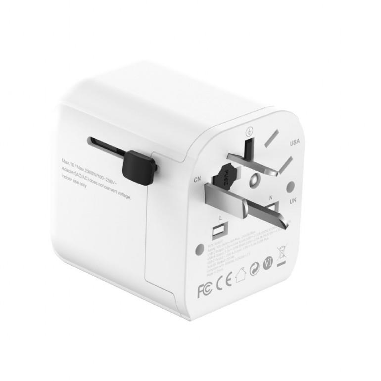 fd19dc6e-9d6f-4963-a551-c8edadafe0f5 Gembird TPA-EU1A1C20-01-W Grounded universal travel power adapter, 20 W, white | Gembird
