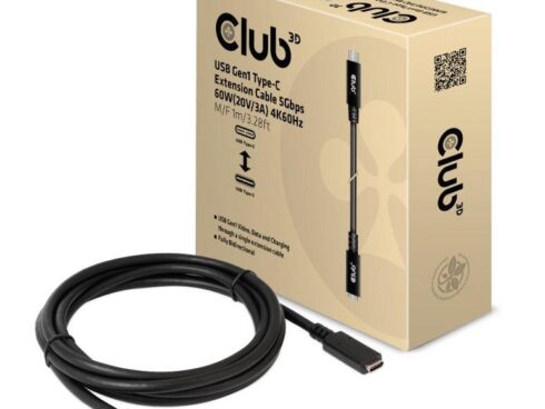 CABLE USB-C TO USB-C 1M/M/F CAC-1531 CLUB3D