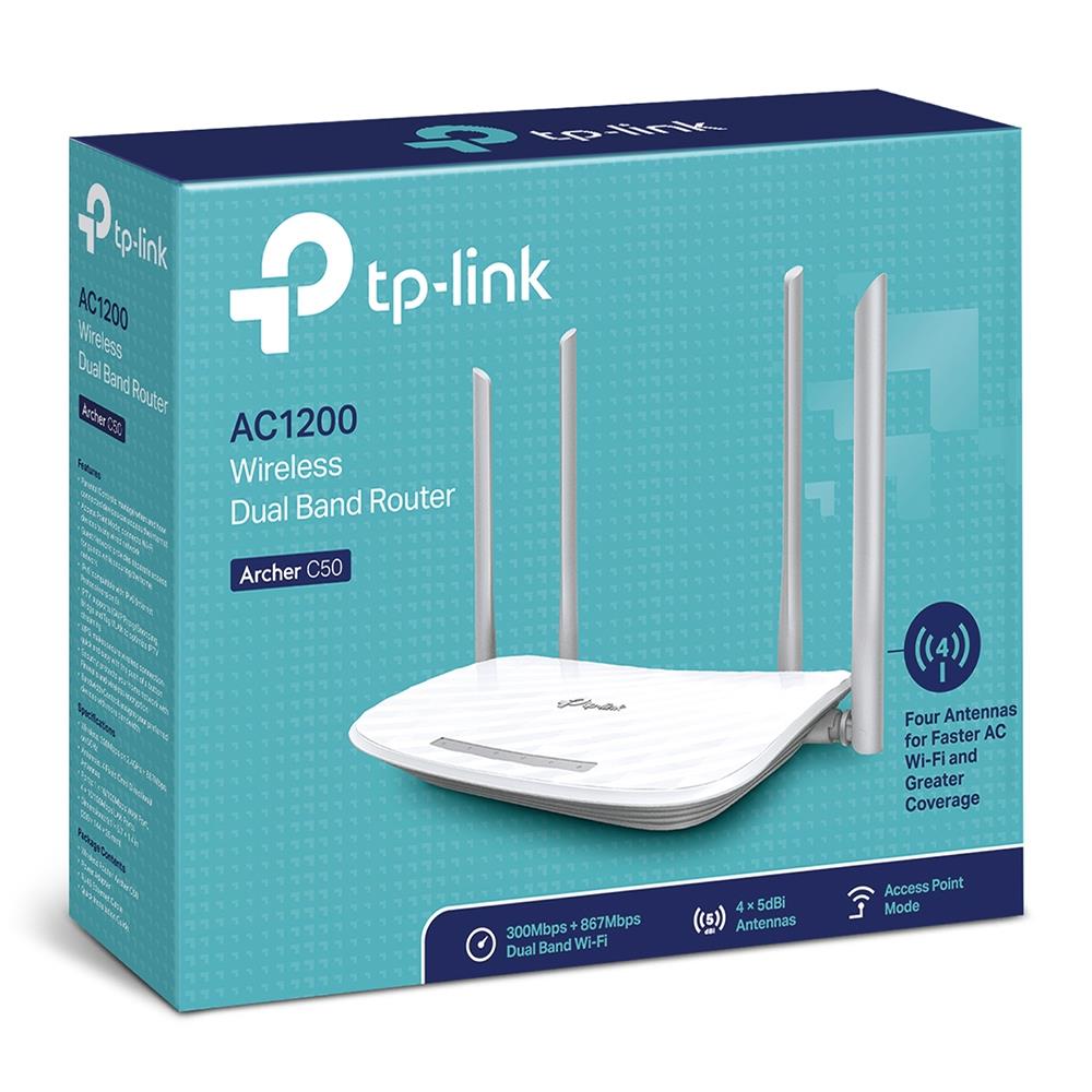 feb19fd9-9628-43bc-b059-a57d11a169c1 Wireless Router TP-LINK Wireless Router 1200 Mbps IEEE 802.11a IEEE 802.11b IEEE 802.11g IEEE 802.11n IEEE 802.11ac 1 WAN 4x10/100M LAN WAN ports 4 ARCHERC50V3
