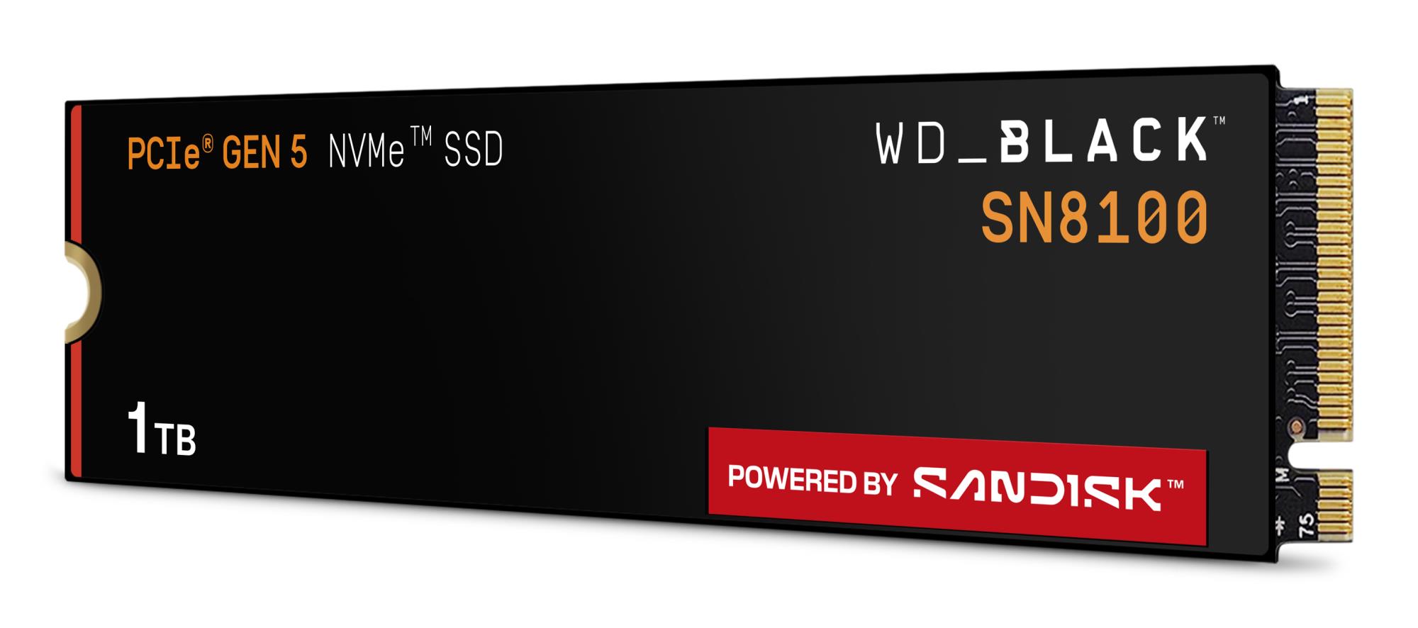 fed877ab-a30d-46ab-bbab-bbc199aa841a SSD WESTERN DIGITAL Black SN8100 1TB M.2 PCIe Gen5 NVMe 3D TLC Write speed 11000 MBytes/sec Read speed 14900 MBytes/sec WDS100T1X0M