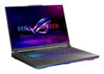 Nešiojamas kompiuteris ASUS G614PR su atidarytu ekranu, rodančiu Windows 11