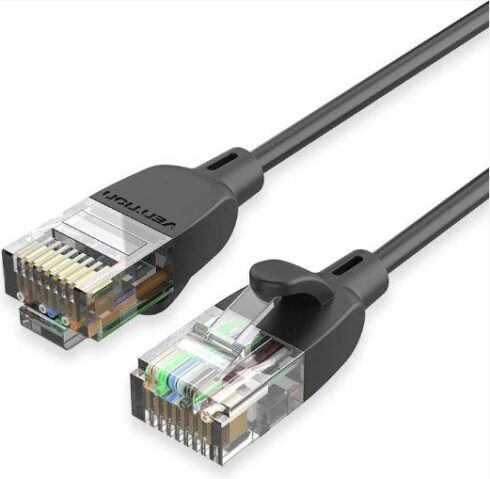 Vention Cat.6A UTP Ethernet kabelis, 1.5 m ilgio, juodas