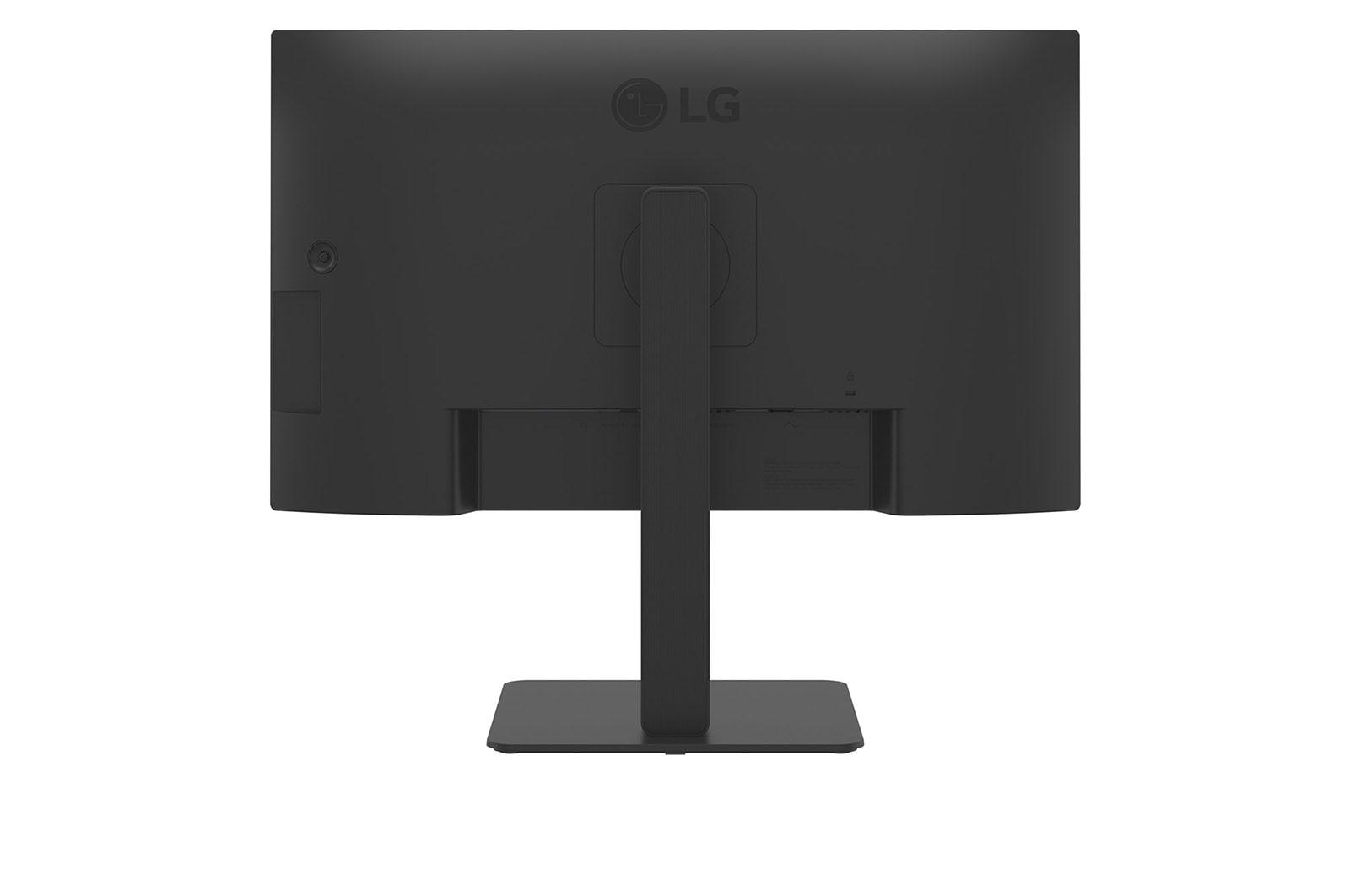 14c1e16f-330e-4c2c-9298-7d2638596c7a Monitorius LG 27BA45QB-B, matomas iš šono, rodo reguliuojamą aukštį ir pasukamą funkciją