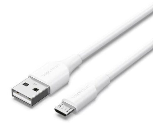 USB 2.0 laidas Micro-B, 1 m ilgio, baltas