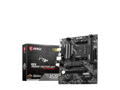 MSI MAG A520M VECTOR WIFI Processor family AMD Processor socket AM4 DDR4 Memory slots 2 Chipset AMD A Micro ATX