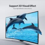 HDMI kabelis 3M, artimas vaizdas, rodo ploną ir lankstų dizainą