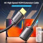 CABLE HDMI MALE/FEMALE 4K/0.5M BLACK AHCBD VENTION