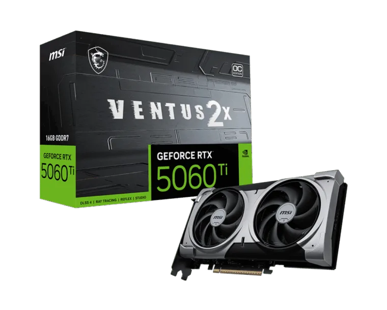 MSI GeForce RTX 5060 Ti 16G VENTUS 2X OC PLUS su 16 GB GDDR7 atmintimi