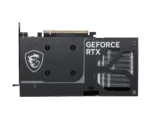 Vaizdo plokštė MSI GeForce RTX 5060 Ti, šoninis vaizdas su HDMI ir DisplayPort prievadais