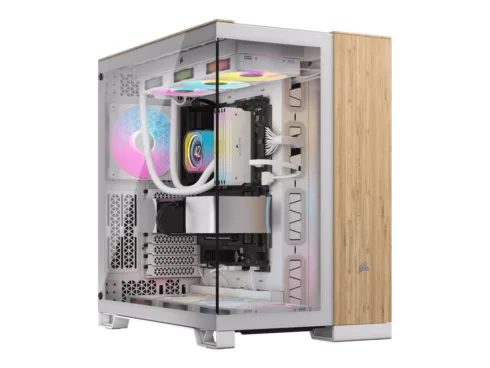 Corsair Dual Chamber PC Case   6500X   White/Bamboo wood   Mid Tower   Power supply included No