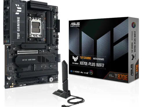 Asus TUF GAMING X870E-PLUS WIFI7   Processor family AMD   Processor socket AM5   DDR5   Supported hard disk drive interfaces SATA, M.2   Number of SATA connectors 4