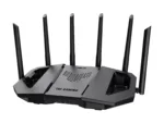 Asus TUF-BE9400 maršrutižatorius, šoninis vaizdas su Ethernet LAN prievadais