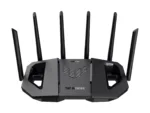 Asus TUF-BE9400 maršrutižatorius, šoninis vaizdas su Ethernet LAN prievadais