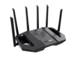 Asus TUF-BE9400 maršrutižatorius, vaizdas iš šono su Ethernet prievadais