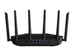 Asus TUF-BE9400 maršrutižatorius su matomais Ethernet LAN prievadais