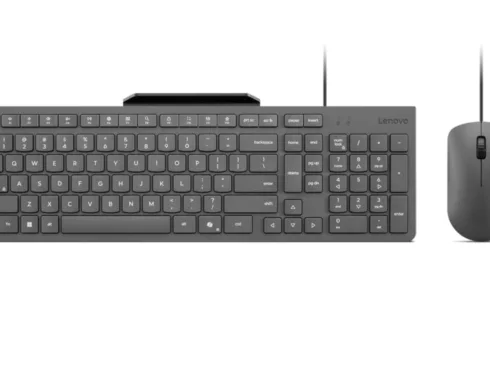Lenovo Accessories 310 USB-A Wired Combo - US English   Lenovo Keyboard and Mouse   Wired with Phone holder   EN
