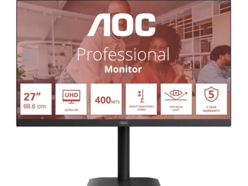 AOC U27E4CV   27 "   IPS   UHD   16:9   60 Hz   4 ms   3840 x 2160 pixels   400 cd/m²   HDMI ports quantity 2   Black
