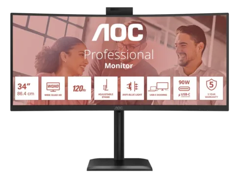 AOC CU34E4CW Curved 34" 3440x1440/21:9/350cd/m2/4ms HDMI, DisplayPort, USB, Audio out   AOC