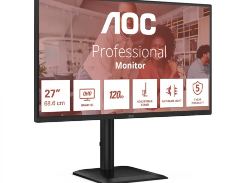 AOC Q27E4CV   27 "   IPS   QHD   16:9   120 Hz   4 ms   2560 x 1440 pixels   350 cd/m²   HDMI ports quantity 1   Black