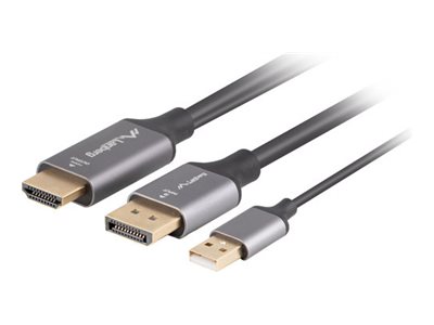 Lanberg HDMI(M)->Displayport(M)  cable 1.8m 4K, Black