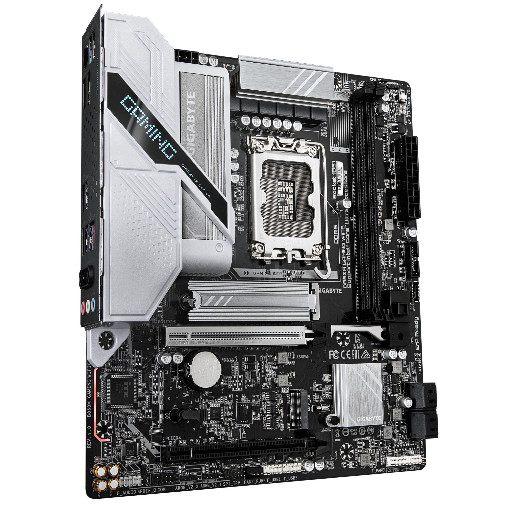 4f70152d-80e1-42d1-ae98-182b2cf22958 Mainboard GIGABYTE Intel B860 Express LGA1851 Micro-ATX Memory DDR5 Memory slots 2 B860MGAMINGWIFI6