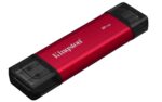Nešiojamojo SSD Kingston su USB Type-A ir Type-C jungtimis, šoninis vaizdas