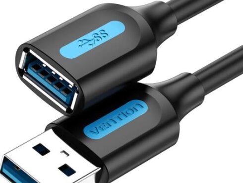 CABLE USB3.0 MALE TO FEMALE/3M BLACK CBHBI VENTION