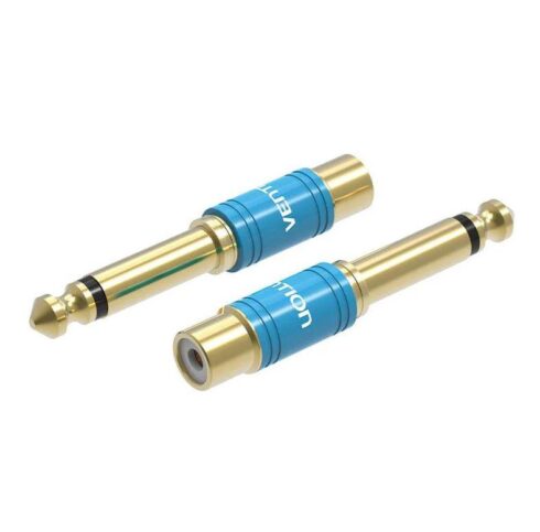 6.35mm į RCA garso adapteris Vention, mėlynas aliuminio korpusas