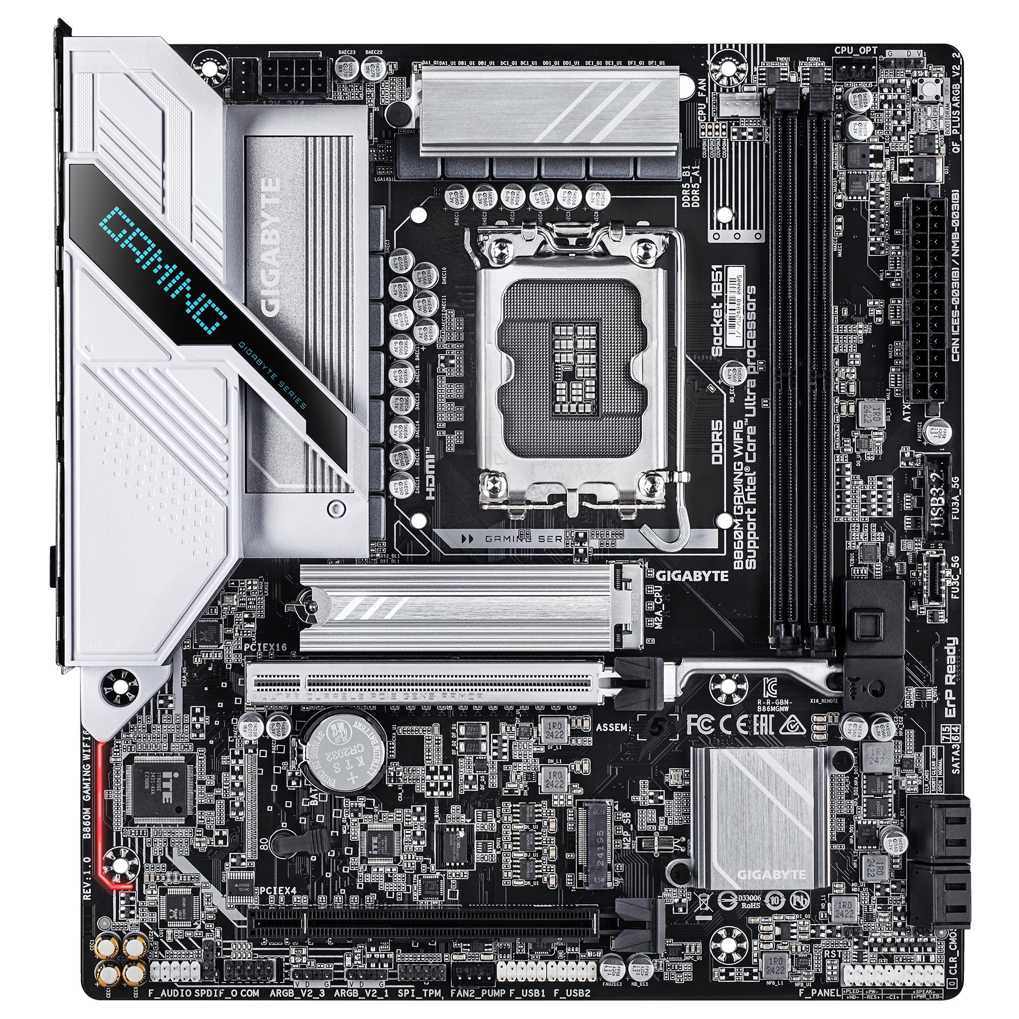 6960c461-7a36-405d-9b22-f8bb7444f696 Mainboard GIGABYTE Intel B860 Express LGA1851 Micro-ATX Memory DDR5 Memory slots 2 B860MGAMINGWIFI6