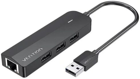 USB hub Vention su 3 USB 2.0 prievadais ir 0.15m ilgio