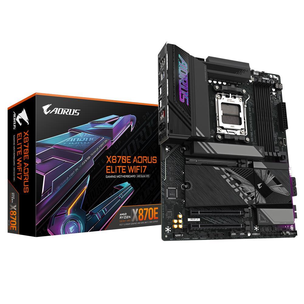 6dbe553e-714d-4dcd-a4e8-b989336c8b4b GIGABYTE X870E SAM5 ATX pagrindinė plokštė su DDR5 atmintimi ir 4 M.2 lizdais
