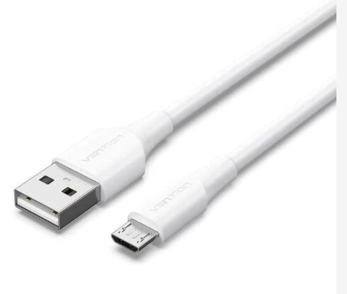 USB 2.0 laidas A vyras į Micro-B vyras, 1,5 m, baltas