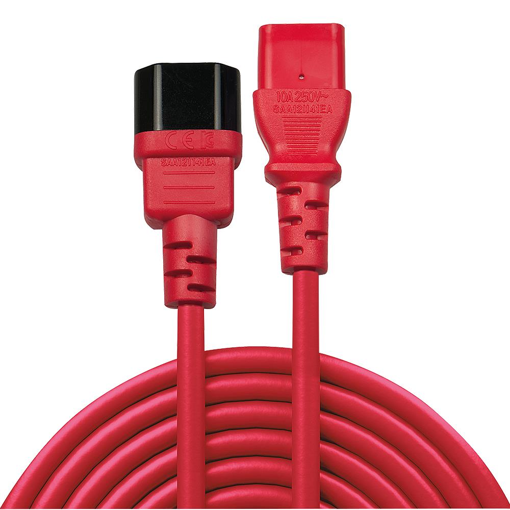 8ff3171f-2403-4c3f-9ba3-a8dbd437fa4c-1 CABLE POWER IEC EXTENSION 1M/RED 30477 LINDY