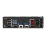 Pagrindinė plokštė GIGABYTE X870E SAM5 su atvirkštiniu vaizdu ir jungčių išdėstymu