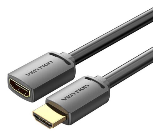 HDMI laidas male/female 4K, 0.5m, juodas