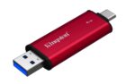 Nešiojamo SSD Kingston su USB Type-A ir Type-C jungtimis, iš šono