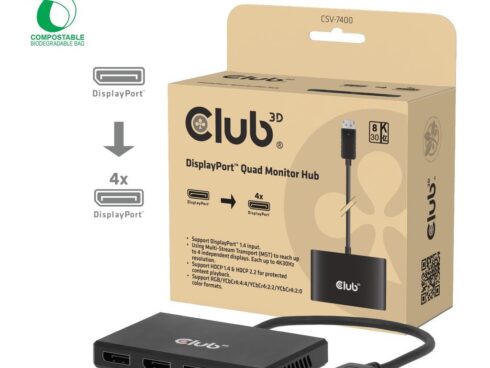 I/O ADAPTER DP TO DP QUAD/CSV-7400 CLUB3D