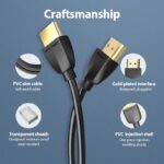 HDMI kabelis 3m, šoninis vaizdas su jungtimis