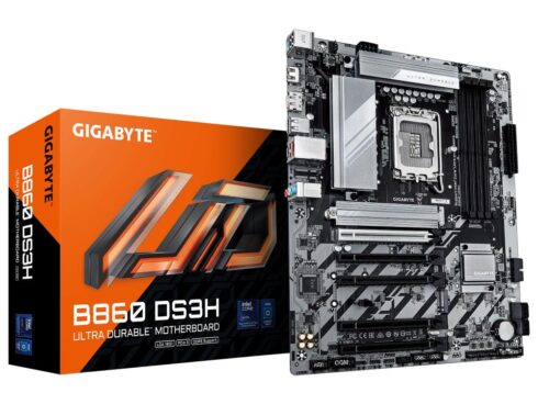 Mainboard GIGABYTE Intel B860 Express LGA1851 ATX Memory DDR5 Memory slots 4 4xPCI-Express 4.0 1x 1xPCI-Express 5.0 16x 2xM.2 1xHDMI 1xDisplayPort 4xUSB 2.0 1xUSB-C 1xPS/2 1xRJ45 3xAudio port B860DS3H