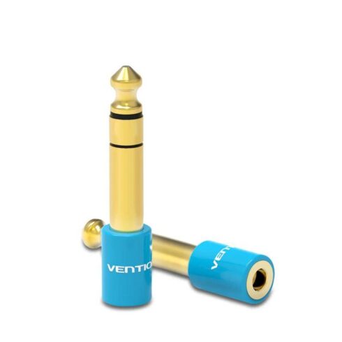6.35mm iki 3.5mm garso adapteris, mėlynas aliuminio korpusas