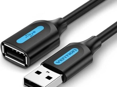 CABLE USB2.0 MALE TO FEMALE/1.5M BLACK CBIBG VENTION