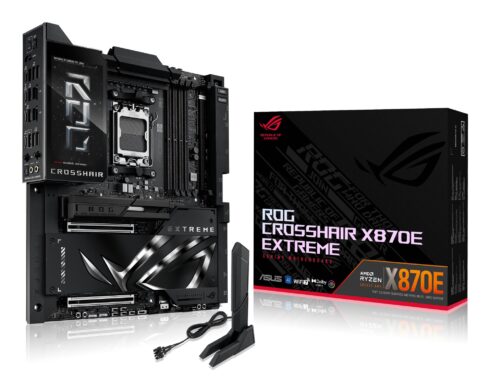 ROG Crosshair X870E Extreme su DDR5 atmintimi ir 4 lizdais
