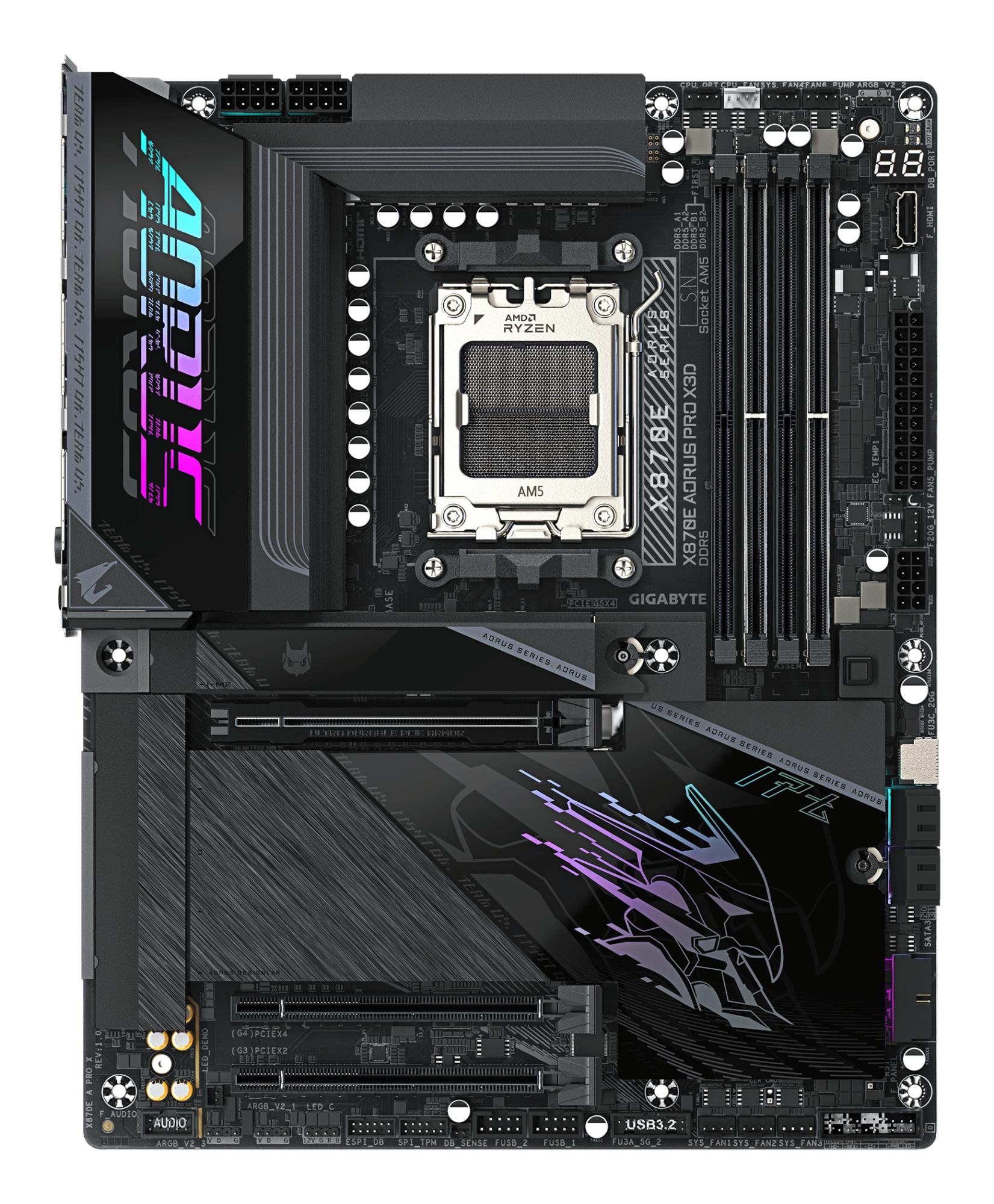 09324b26-99b9-419e-bc21-92d9357b9f7a-1 Mainboard GIGABYTE AMD X870E Socket AM5 ATX RAM DDR5-SDRAM 4xSlots Wi-Fi Yes Bluetooth Yes 4xNumber of M.2 (M) slots X870EAPROX