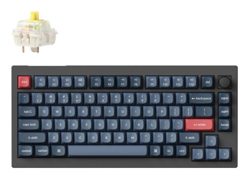 Klaviatūra Keychron V1 Max su RGB apšvietimu ir juoda spalva