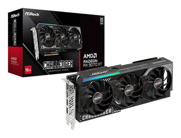 217e591e-e2b1-429c-b10f-1ad1a380abff Vaizdo plokštė ASROCK AMD Radeon RX 9070 XT, šoninis vaizdas su jungtimis